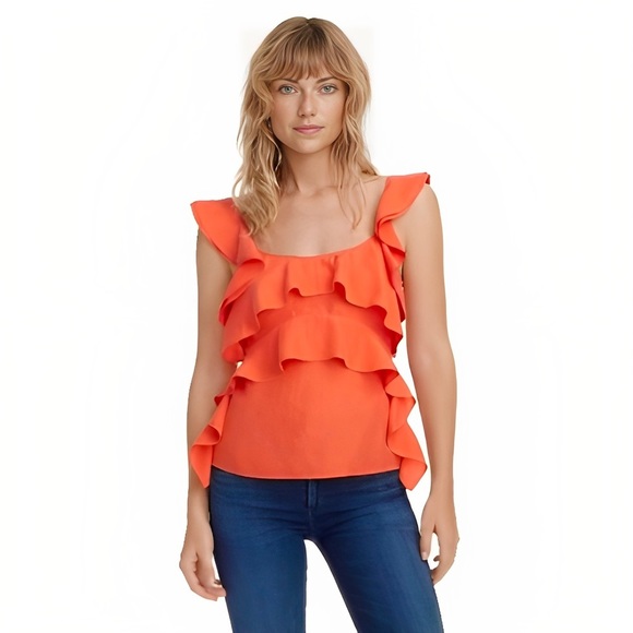 Club Monaco Silk Rowlen Cropped Tie Top Size Medium - Picture 8 of 9